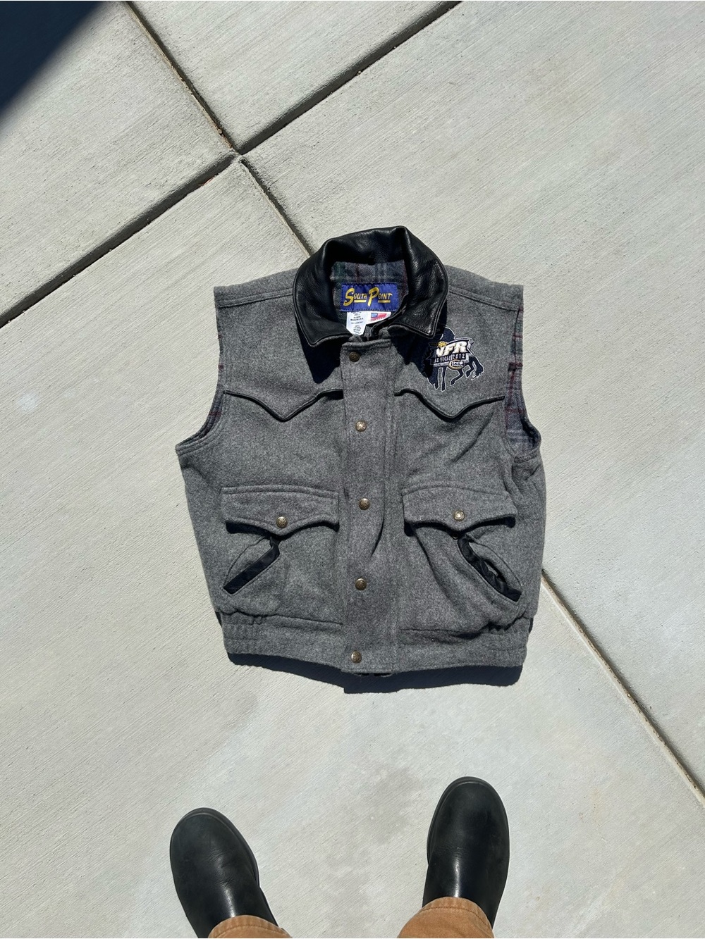 Vintage South Point Wool Rodeo Competitor Vest Mens Size Small